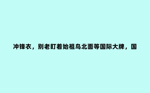 冲锋衣，别老盯着始祖鸟北面等国际***，国产6大品牌，性价比高
