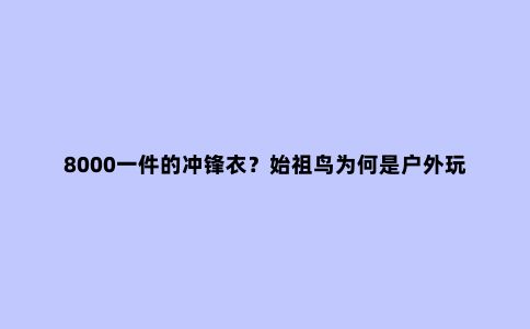 8000一件的冲锋衣？始祖鸟为何是户外玩家心中的“爱马仕”？