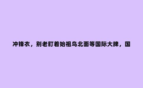 冲锋衣，别老盯着始祖鸟北面等国际***，国产6大品牌，性价比高