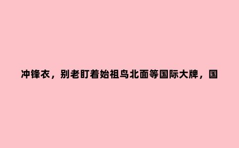 冲锋衣，别老盯着始祖鸟北面等国际***，国产6大品牌，性价比高